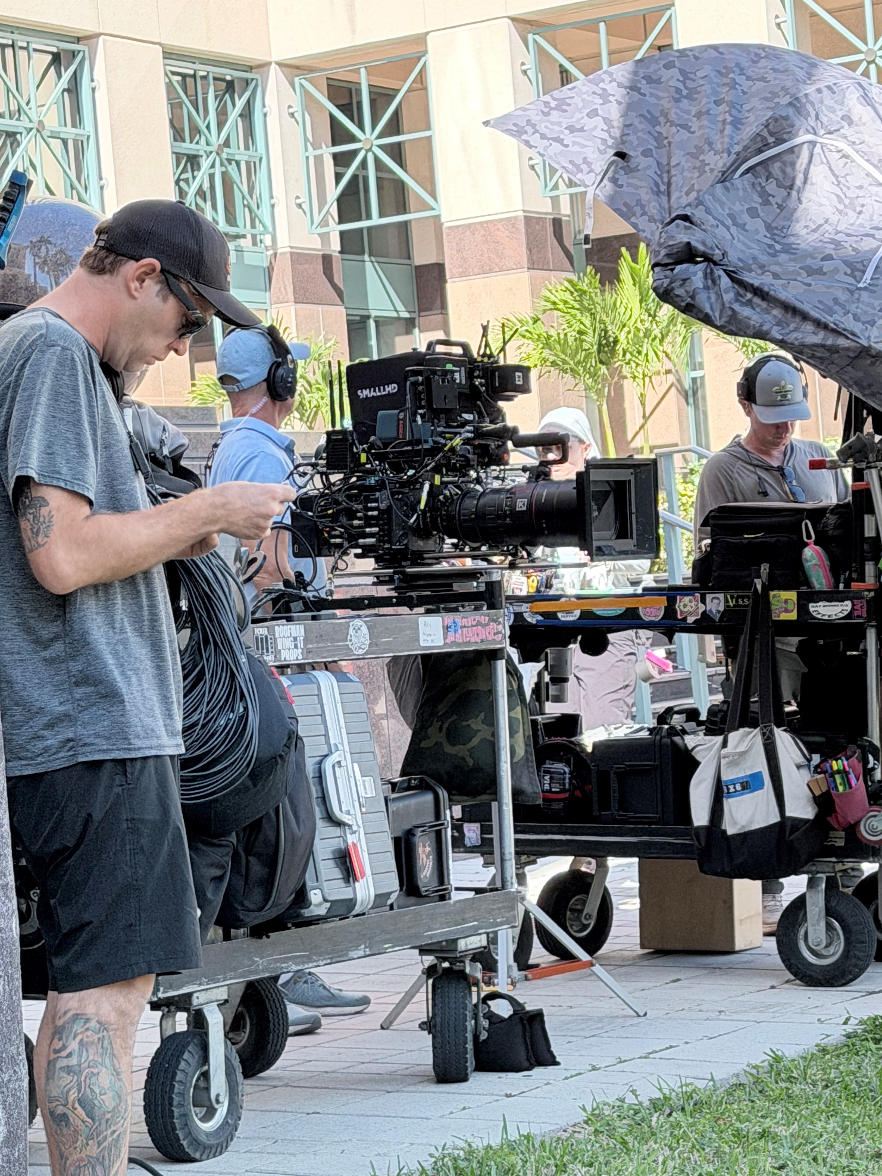 Camera department of RJ DEcker at PBC Courthouse. 