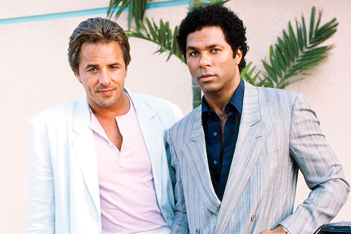 Miami Vice, which shot from mid-1984 until mid-1989, starred Don Johnson and Phillip Michael Thomas. Most shot outdoor scenes, ocean shots, and street backdrops were filmed on location in South Beach, Ocean Drive, and around Dade County. Los Angeles, California: Interior shots, office sets, and certain recurring studio-bound sequences were filmed on soundstages at Universal Studios in California.